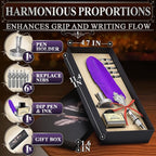 Victorian Writing Quill and Ink Set – Stainless Steel Dip Pen Feather Quill Pen - Image 2