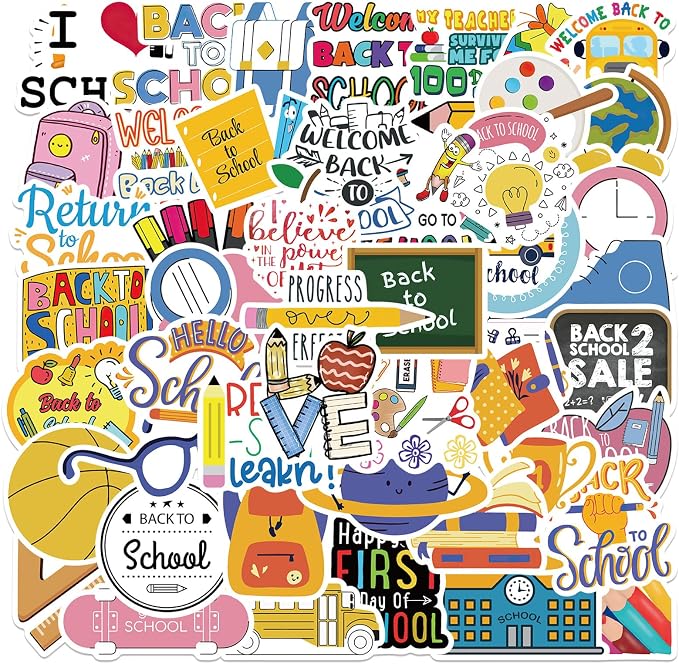 50PCS Back to School Stickers, First Day of School Teacher Reward Party by Unknown