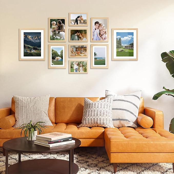 FIXSMITH 10 Pack Natural Picture Frames Collage Wall Decor - Image 7