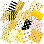 HunnmingRe 20 Pcs 10''x10'' Bee Quilting Fabric Square Honeycomb Precuts by HunnmingRe