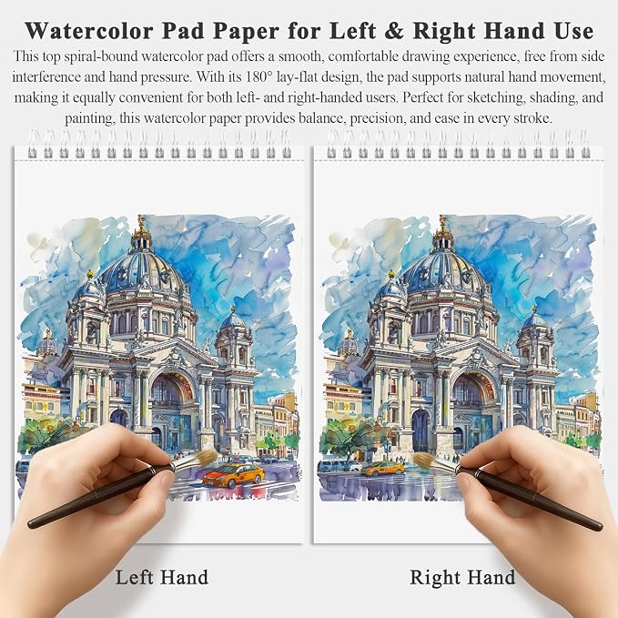 Fuxi Watercolor Notebook 8.5" x 11", 140 lb Cold Press Watercolor Paper - Image 5