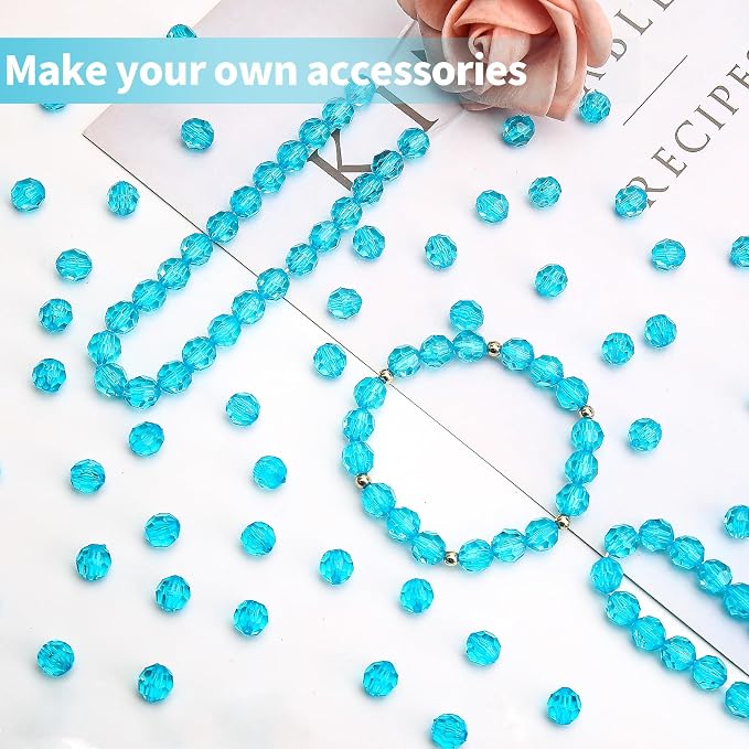 BONNY BOXX 1000pcs 6mm Acrylic Faceted Round Crystal Beads Transparent - Image 4