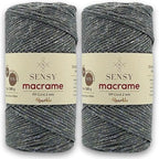 2 Pack of Sensy Premium 2mm 251 Yards Sparkle Polyester Rope 90% Polypropylene by SSENSY