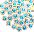 12mm 150pcs Aquamarine Sew on Rhinestones, Crystals Glass Gems by Unknown