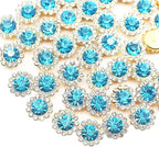 12mm 150pcs Aquamarine Sew on Rhinestones, Crystals Glass Gems by Unknown