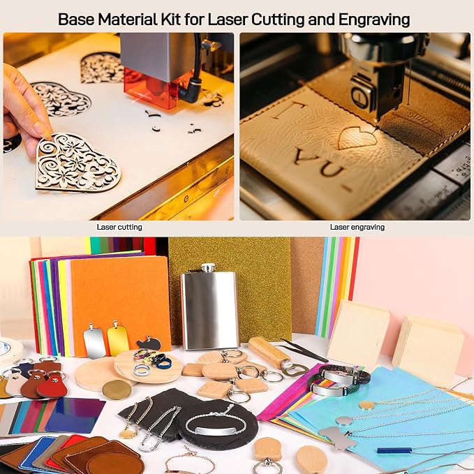 Adrattnay Laser Material Explore Kit, 29 Kinds Materials Includes Basswood - Image 7