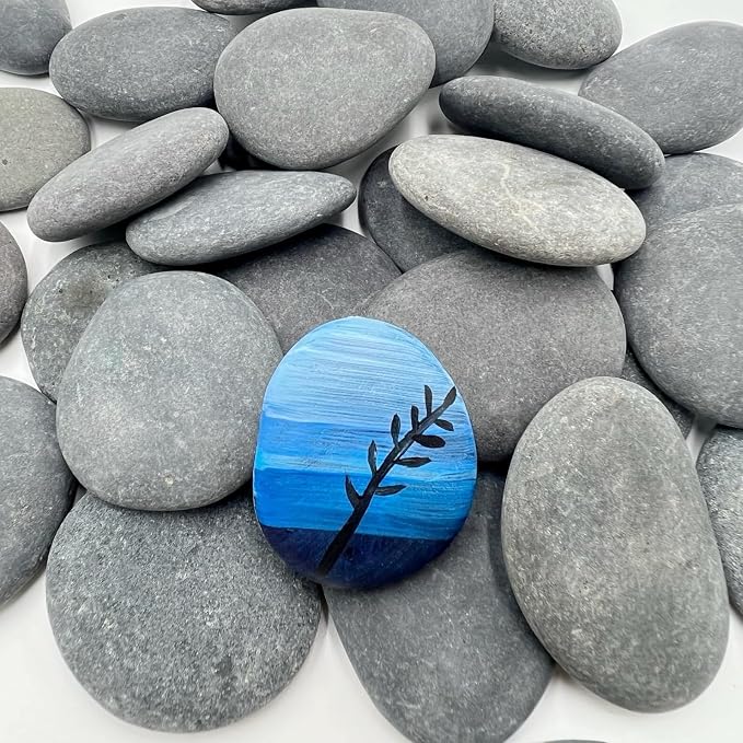 CYLHCM 35 PCS Rocks for Painting, 1.2"-2.0" Flat DIY Painting Rocks, Smooth - Image 2