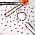 BONNY BOXX 500pcs 8mm Acrylic Faceted Round Crystal Beads Transparent Black AB - Image 3