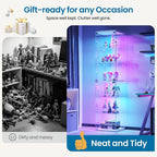 Dystler 6-Tier Glass Display Cabinet, RGB LED Lights & Lock | 66.9" Display Case - Image 7