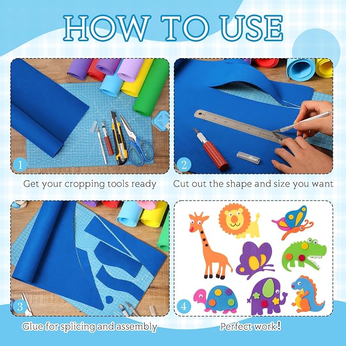 Fainne 8 Pcs Craft Foam Sheet Roll - Image 3