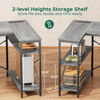 Huuger L Shaped Office Desk - Image 7
