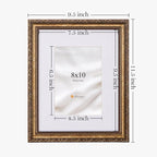 eletecpro 8x10 Vintage Picture Frame, Glass Cover, Bronze Gold, Horizontal or - Image 3
