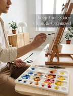 DUGATO 20-Well Plastic Paint Palette, 10 x 13 in | Lightweight Plastic Tray - Image 7