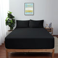 Twin Size Fitted Sheet Only Black, 100% Egyptian Cotton 600 Thread Count by ShunjieHome
