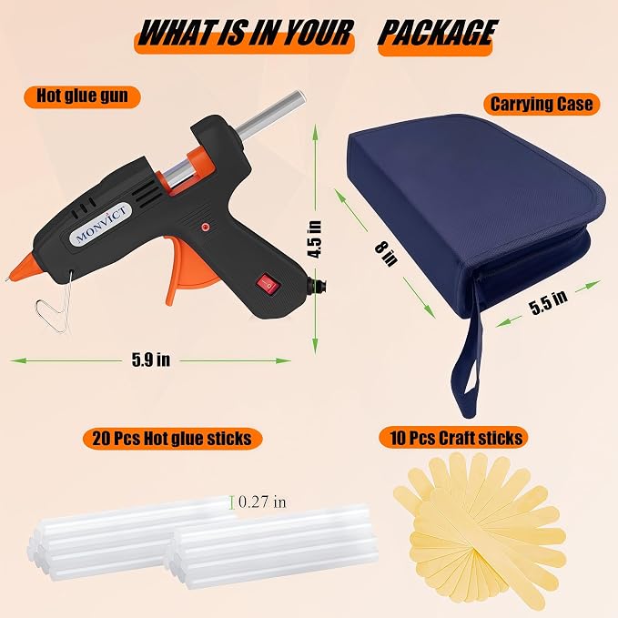MONVICT 30W Mini Hot Glue Gun Kit, Fast Preheating Glue Gun，Storage Case | 20 - Image 4