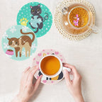 TDOOW 8 Pcs Diamond Art Coasters Cat - Image 2