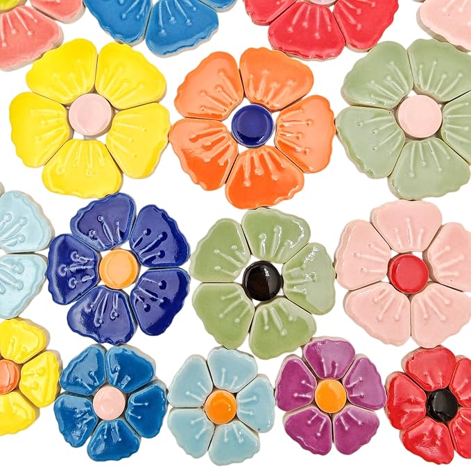 1.1lb Ceramic Mosaic Tiles, Mixed Colour Ceramic Mosaic Pieces - Image 6