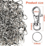 LEOBRO 160PCS Lobster Claw Clasps and Key Rings, Keychain Making Kit, Key Chain - Image 3