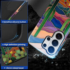 for Samsung Galaxy S26 Ultra Case, Stained Glass Cactus Pattern Glossy 2 in 1 - Image 3