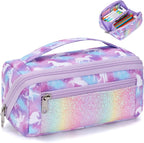 Large Pencil Case for Boys, Durable Pencil Pouch for School, Wide Opening Soft by BrainyBees