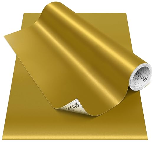 VViViD DECO65 Matte Pastel Gold Permanent Adhesive Craft Vinyl by VVIVIDVINYL
