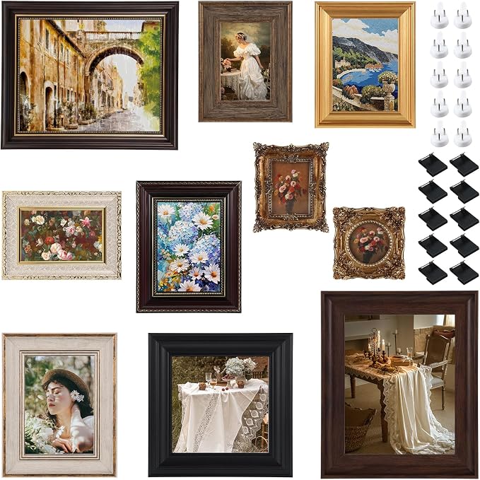 10 Pack Vintage Picture Frames for Wall or Tabletop Display Ornate Vintage by Unknown