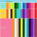135PCS Felt Fabric Sheets Kit 45 Colors 2mm 3 Size Craft Felt Sheets | 4x4 - Image 2