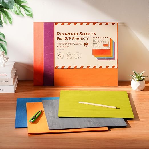 7 Pack Colored Plywood Sheets, 3mm Basswood - Image 3