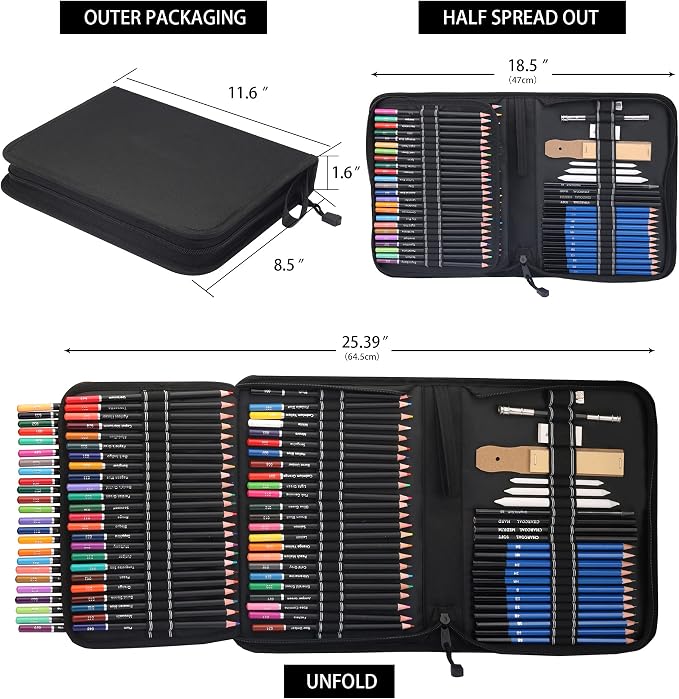 KALOUR 96 Premium Drawing Pencil Set, including 72 Colored pencil and 24 sketch - Image 7