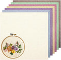 7 PCS Pre-Cut Punch Needle Fabric Tufting Cloth | Assorted Colors Tufting Cloth by Unknown
