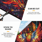 Stained Glass Window Privacy Film: Non-Adhesive Sun and Landscape Mosaic Design - Image 6