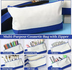 Silkfly 48 Pcs Cotton Canvas Makeup Bags Cosmetic Zipper Bags 10.2 x 5.5 x 2'' - Image 4