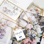 AVLA 3 Pack Pressed Flowers Glass Frames, Brass Hanging Picture Frames - Image 7