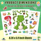 42 Sheets Create Funny Dinosaur Stickers, Make a Face Stickers - Image 5