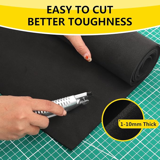 Do²ping Black EVA Foam roll, 2mm Thick Premium Cosplay EVA Foam Sheet, DIY - Image 4