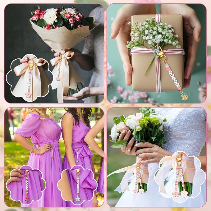 Tondiamo 2823 Pcs Bead Keychain DIY Craft Making Kit Bag Charms Key Ring - Image 8