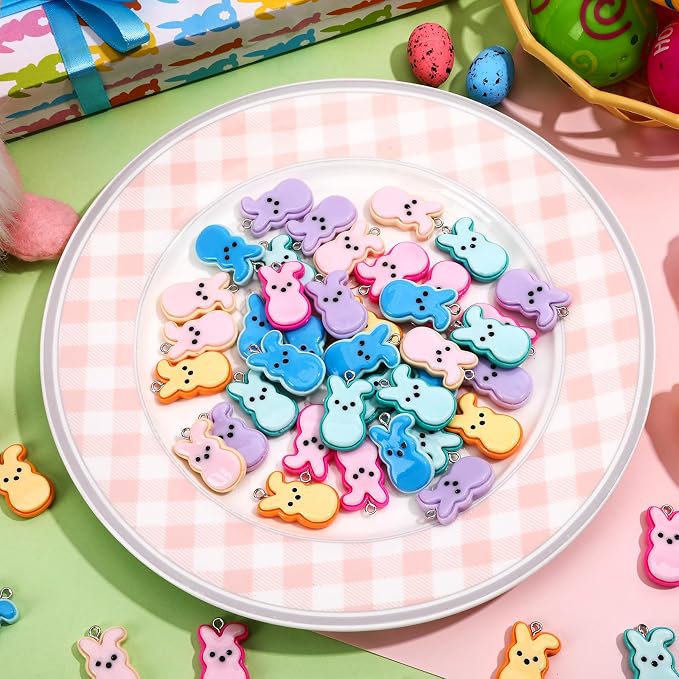 Augshy 64 Pcs Bunny Resin Charms, Easter Charm - Image 3