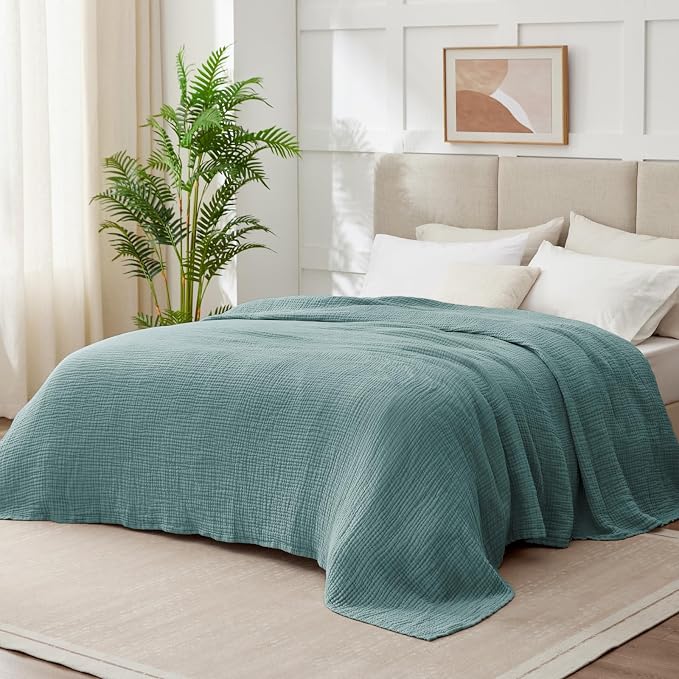 100% Cotton Muslin Blanket Large 50" x 70", 6 Layers Breathable and Lightweight - Image 9