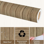 Qyeahkj Wood Grain Bulletin Board Paper Roll Rustic Bulletin Board Background - Image 3