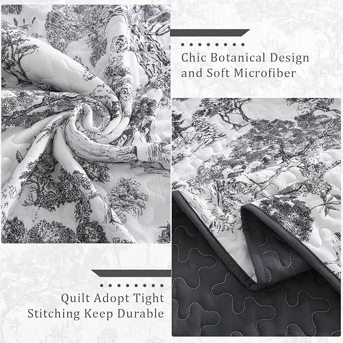 WONGS BEDDING Botanical Quilt Set Queen Size - Image 6