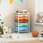 SYKIARIOL Utility Cart with 5 Drawers, Storage Cart with Wooden Tabletop and - Image 10