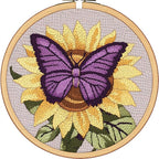 DIY Punch Needle Kits Butterfly on Sunflower by Unknown