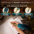 Vintage Feather Quill Pen and Ink Set - Image 3