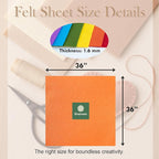 Emerald Green Soft Felt Fabric Sheet 36" x 36", 1.6mm Thick, Premium Craft Felt - Image 2