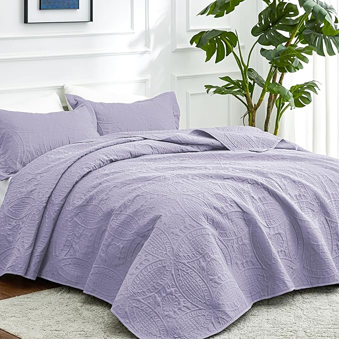 Love's cabin Twin Quilt Set Lavender Bedspreads Bedding Set - Image 2