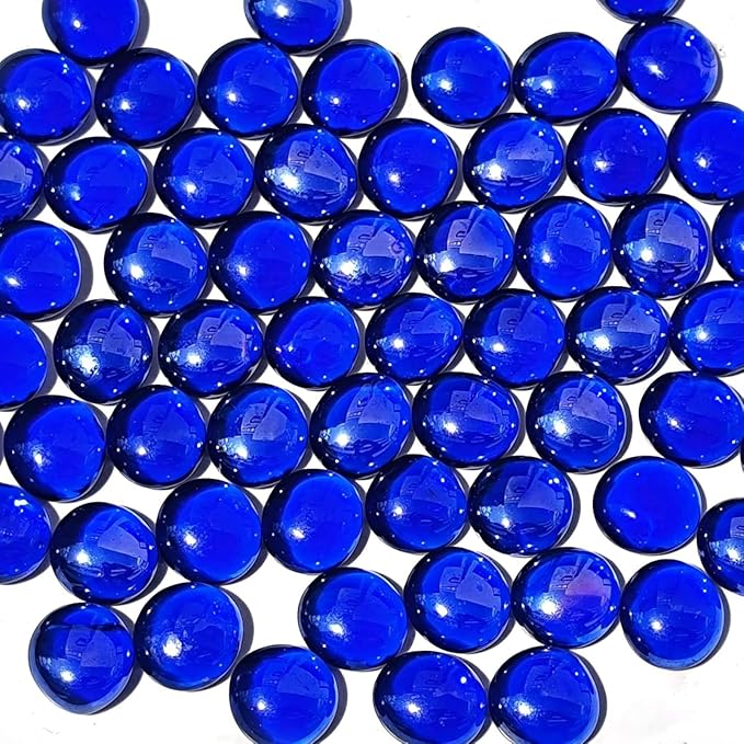 10lb Dark Blue Glass Marbles for Vase, Decorative Pebbles for Vase Fillers by MBKHFLL