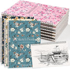 12 Pack Sketch Book, 8.5 x 11Inch Sketchbook, 68lb/100gsm Top Spiral Bound by Prudiut