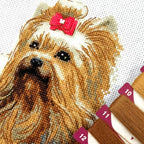 RIOLIS - Yorkshire Terrier 2152, Dogs Cross Stitch Kits 9¾" x 9¾", Counted - Image 4