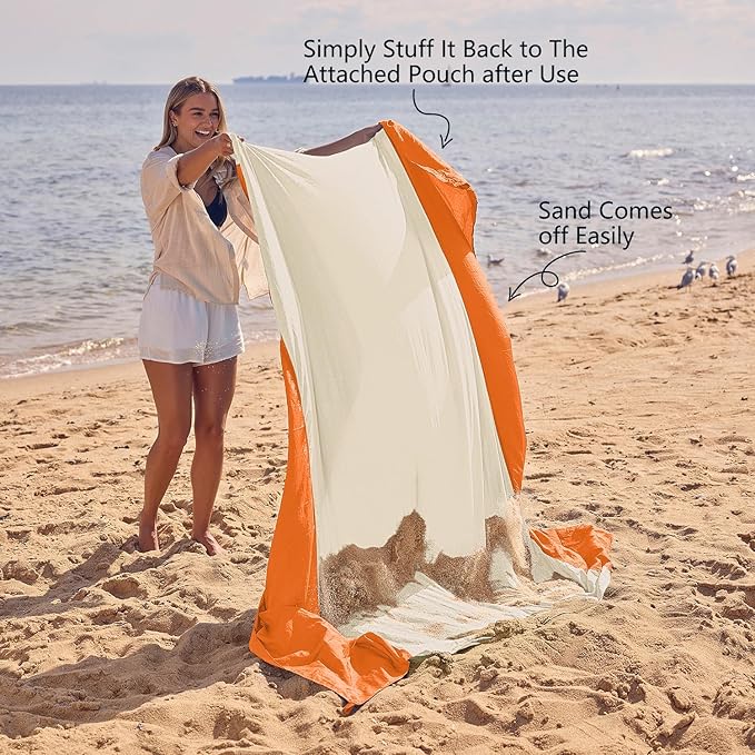 WEKAPO Beach Blanket Sandproof Waterproof, Extra Large Beach Mat, Oversized & - Image 5