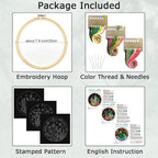 Nuberlic 3 Pack Embroidery Kit for Beginner Adults, Stamped Cross Stitch - Image 3